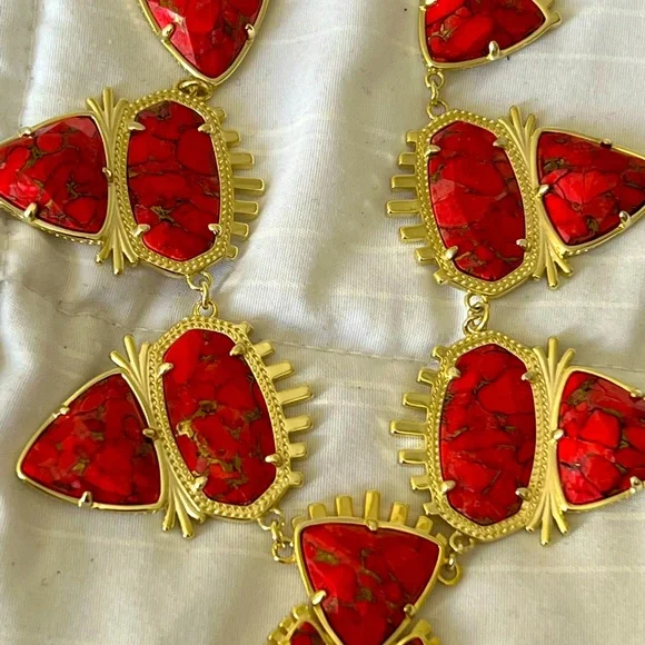 NWT Kendra Scott Havana Exclusive TX Release Bronze Veined Red Magnesite SO RARE - Picture 9 of 16